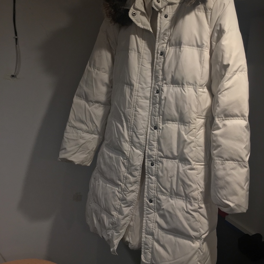 Women White Long Jacket GAP